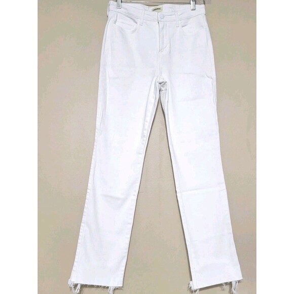 L'Agence Draya High Rise Slim Straight Jeans - Blanc MSRP $315 NWOT 24 Holiday - Picture 9 of 12